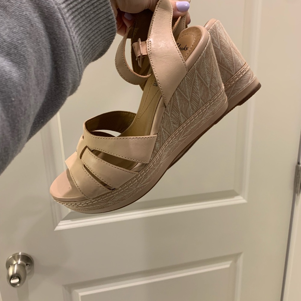 Clarks Nude Wedges
